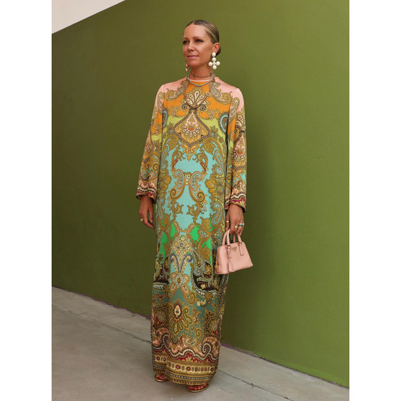 Alemais Multi Clemenza Silk Midi Dress US 8 - Picture 3 of 12